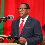 Malawi President Lazarus Chakwera speaking during a state of the nation event in Malawi recently.