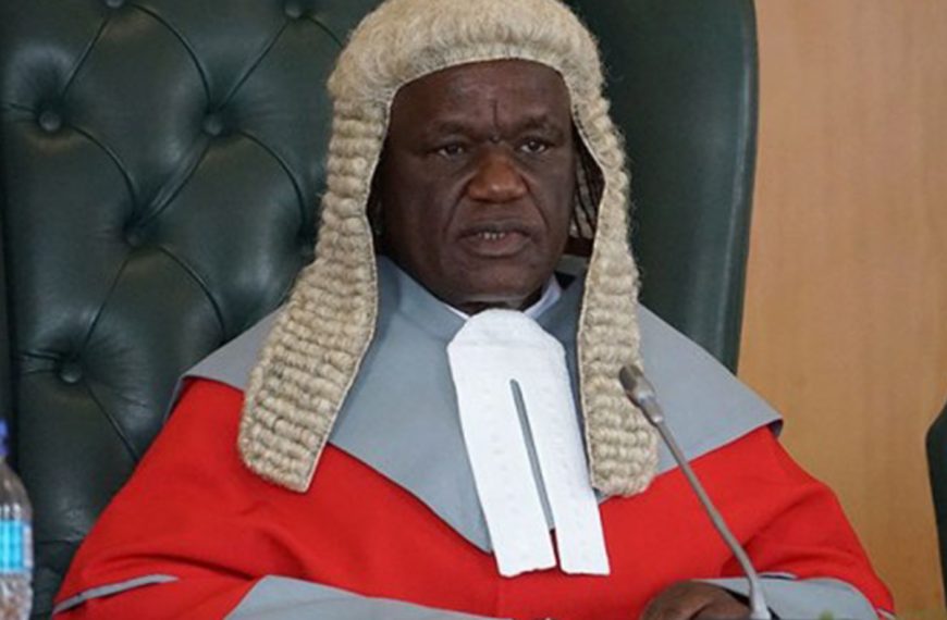 Zimbabwe Chief Justice Luke Malaba chairing a panel of judges at the Constitutional Court (ConCourt) recently.