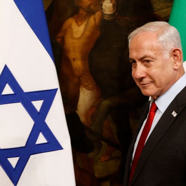 Home 11 Israeli Prime Minister Benjamin Netanyahu attends a news conference with Italian Prime Minister Giorgia Meloni after their meeting at Palazzo Chigi, in Rome, Italy, March 10, 2023.
