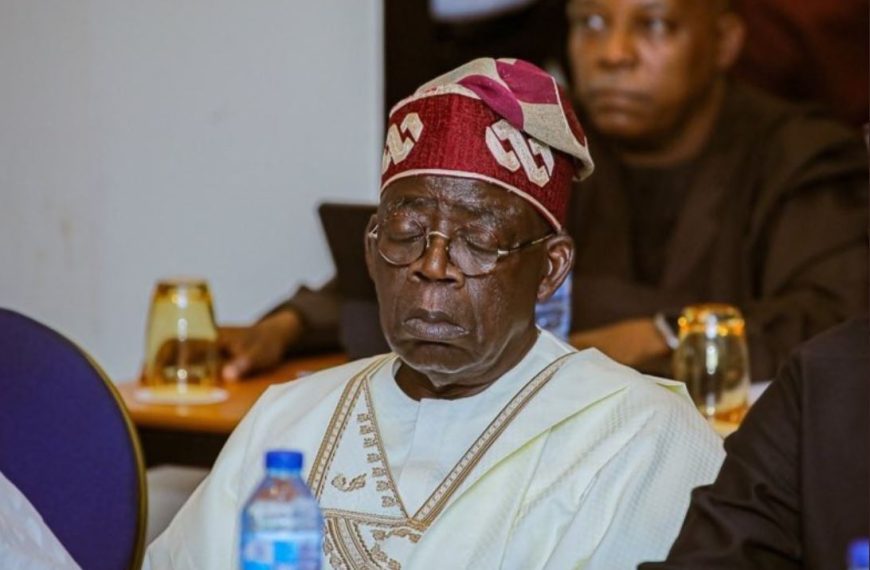 Nigeria’s president-elect, Bola Tinubu sleeping at a public event on governance matters.