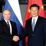Russian President Vladimir Putin (left) and China’s president Xi Jinping (right).