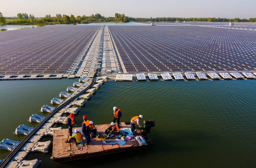 Home 12 The world’s largest array of floating solar panels in China’s Anhui province.