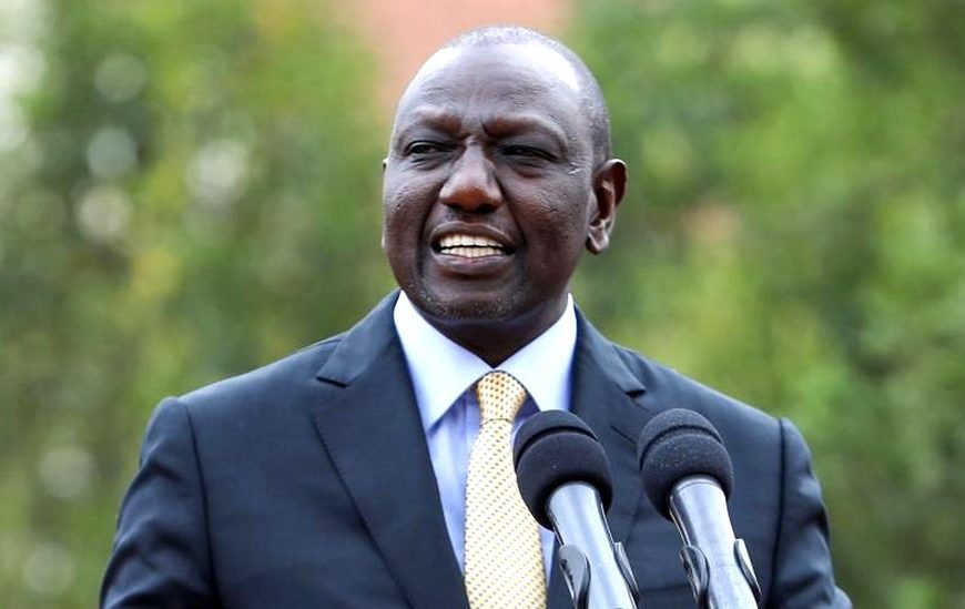 Kenya's President William Ruto delivering his remarks during a state press briefing.