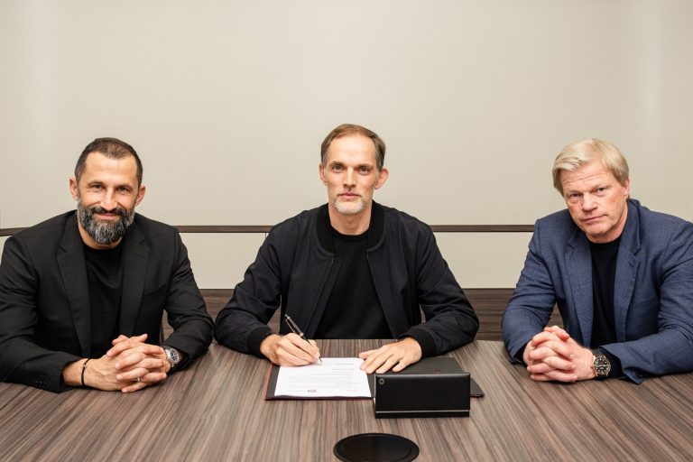 Thomas Tuchel signs contract as new Bayern head coach following the sacking of Julian Nagelsmann on Friday 24th March 2023.