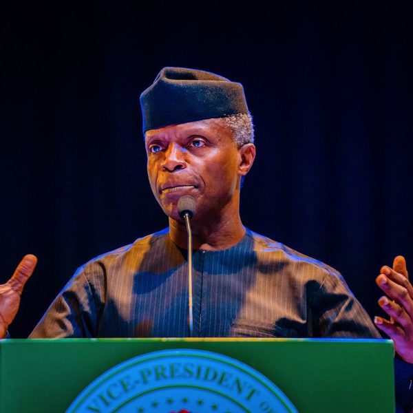 Nigeria Vice President Yemi Osinbajo speaking during a state function in the capital.