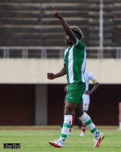 Home 8 CAPS United star boy Adrian Silla celebrates after scoring against ZPC Kariba at the National Sports Stadium on Sunday 2nd April 2023.
