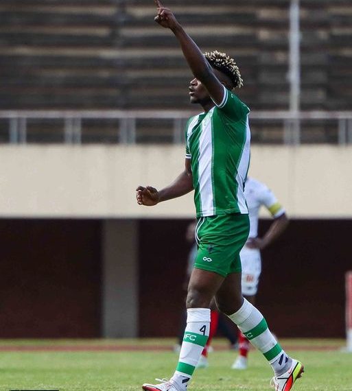 Home 13 CAPS United star boy Adrian Silla celebrates after scoring against ZPC Kariba at the National Sports Stadium on Sunday 2nd April 2023.