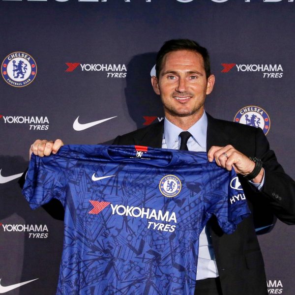 Frank Lampard being unveiled as manager of Chelsea Football Club during the Roman Abramovich era.