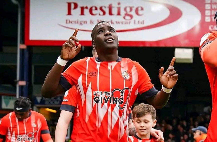 Zimbabwe international Marvelous Nakamba celebrates at Wembley on Saturday 27th May 2023 after helping Luton Town FC beat Coventry City FC to secure promotion to English Premier League.
