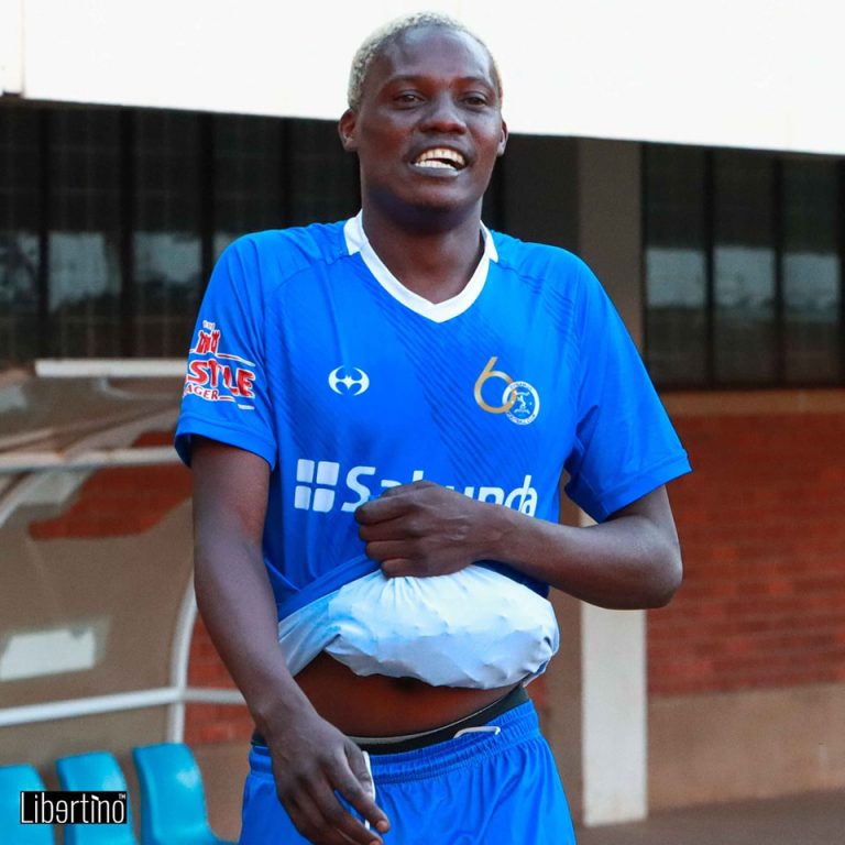 Dynamos star Denver Mukamba smiling all the way after collecting the Sunday offerings he occasionally receives from fans after games.