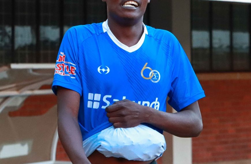 Home 134 Dynamos star Denver Mukamba smiling all the way after collecting the Sunday offerings he occasionally receives from fans after games.