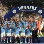 Manchester City's captain Ilkay Gundogan holds aloft the European Cup trophy as they celebrate winning the UEFA Champions League final football match between Inter Milan and Manchester City at the Ataturk Olympic Stadium in Istanbul, on June 10, 2023.