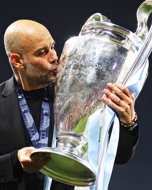 Guardiola over the moon as Man City complete treble 2 FILE: Manchester City's Spanish manager Pep Guardiola celebrates winning the UEFA Champions League final football match between Inter Milan and Manchester City at the Ataturk Olympic Stadium in Istanbul, on June 10, 2023.