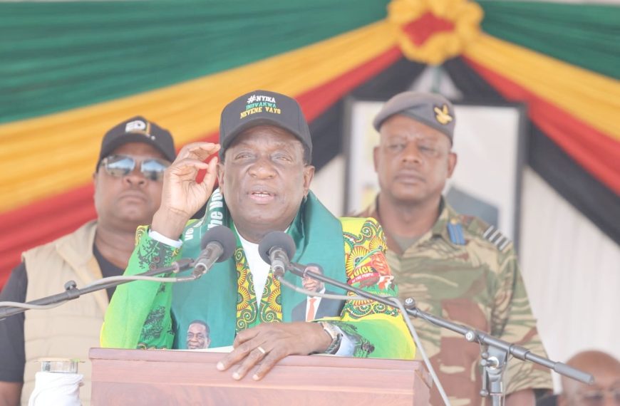President Emmerson Mnangagwa speaking at the rally organized by the Young Women 4ED group on Friday 9th June 2023 in Masvingo, Zimbabwe
