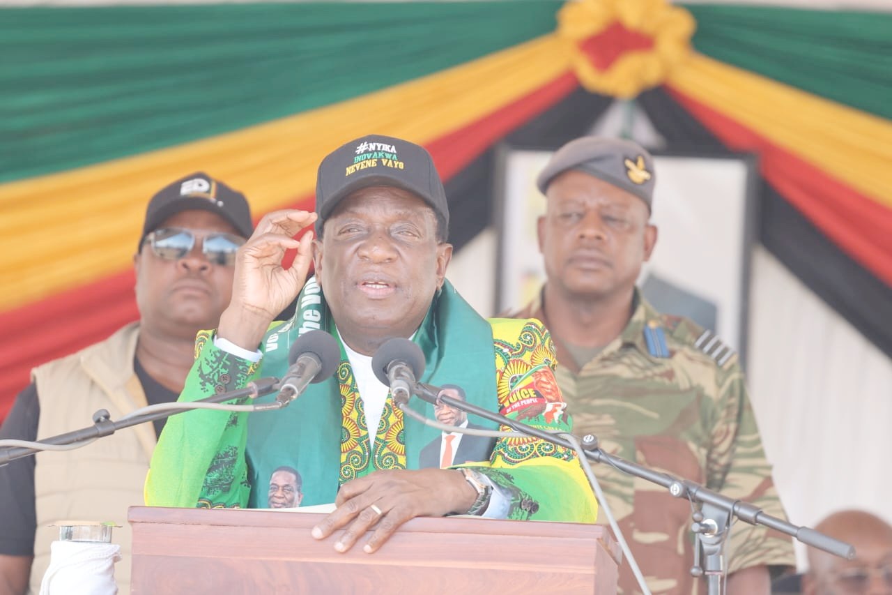 President Emmerson Mnangagwa speaking at the rally organized by the Young Women 4ED group on Friday 9th June 2023 in Masvingo, Zimbabwe