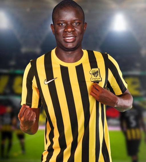 France international N'Golo Kante smiles in a football jersey after official joining Al-Ittihad of Saudi Arabia on Wednesday 7th June 2023.