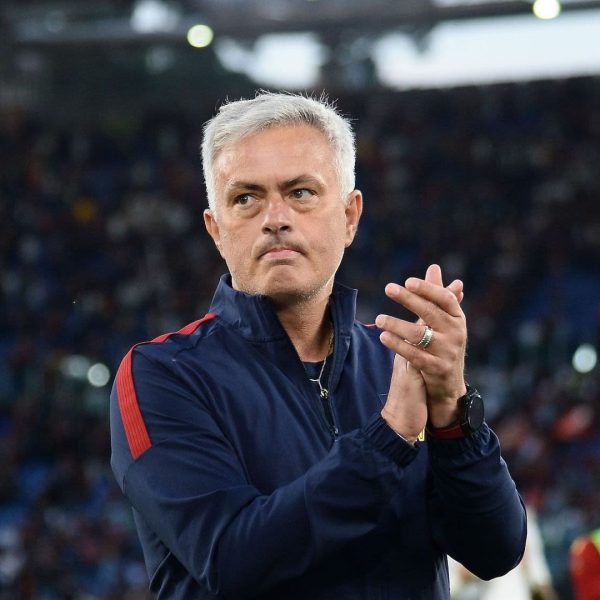 Home 164 Roma manager Jose Mourinho applauds the club supporters after a match recently.