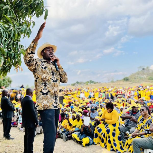 President Nelson Chamisa addressing Citizens Coalition for Change (CCC) supporters at a party rally at Baradzanwa Business Center in Bikita on Thursday 6th July 2023.