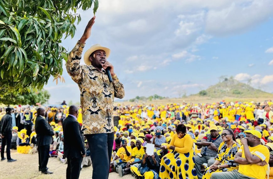 President Nelson Chamisa addressing Citizens Coalition for Change (CCC) supporters at a party rally at Baradzanwa Business Center in Bikita on Thursday 6th July 2023.