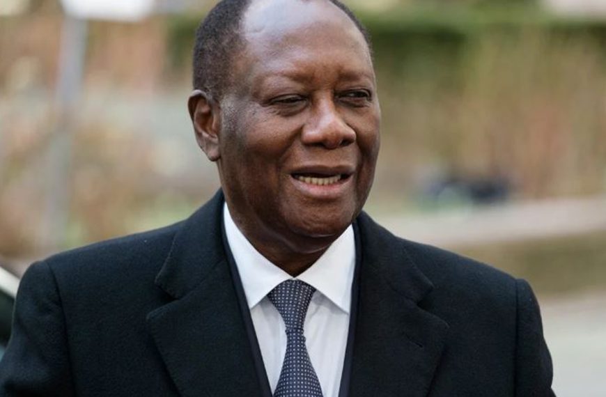 President of the Ivory Coast Alassane Dramane Ouattara arrives for an EU Africa Summit on February 17, 2022 in Brussels, Belgium.