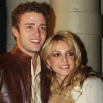 Britney Spears posing for a photo with Justin Timberlake.