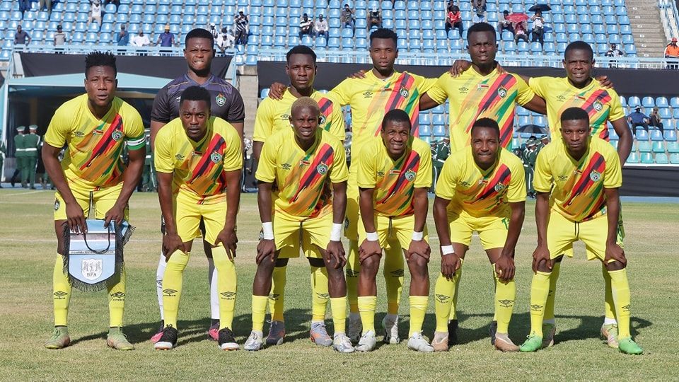 Zimbabwe national team Warriors players pose for a team photo before the match against Botswana on 30th September 2023.