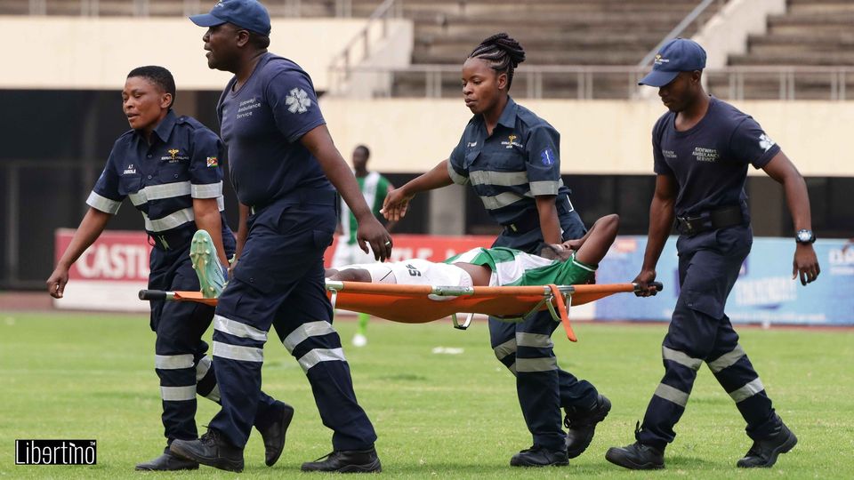 Chinyengetere scores as CAPS United beat poor Sheasham 1 CAPS United striker Rodwell Chinyengetere being taken on a stretcher bed by paramedics as Makepekepe beat Sheasham 1-0 on Sunday 15th October 2023 in a Castle Lager Premier League match played at the National Sports Stadium