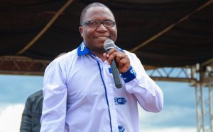 Home 8 Transform Zimbabwe (TZ) Jacob Ngarivhume addressing supporters at a party star rally in Harare, Zimbabwe.