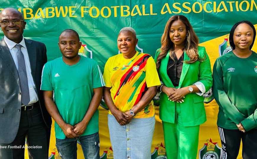 ZIFA Normalisation Committee members (NC chairperson) Lincoln Mutasa, (FIFA Forward Manager) Kudzai Chitima, (NC member) Rosemary Mugadza, (CAF Director of Member Associations) Sarah Mukuna and (NC member) Nyasha Sanyamandwe.