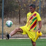 Zimbabwe senior men football team coach Baltemar Brito shows off his juggling skills during a training session recently.