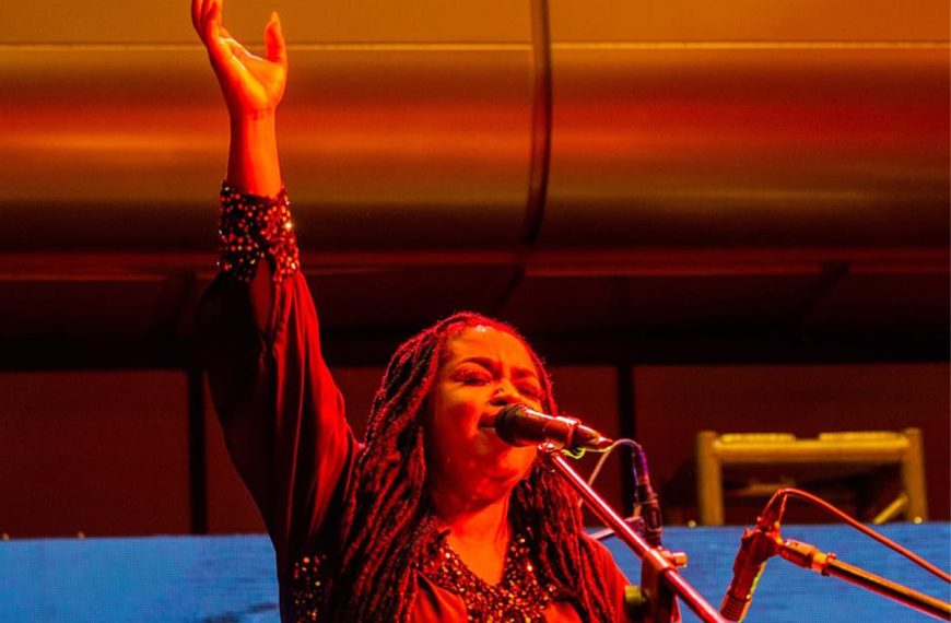 Contemporary musician Feli Nandi performing at Africa's largest music festival, the Acces Music Festival 2023, held in Dar es Salaam, Tanzania on 9th-11th November 2023.