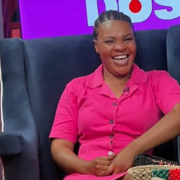 Home 154 Popular comedienne Felistas Murata, known by her stage name Mai Titi in prison gear laughs during a television program Daily Dose on NRTV recently.