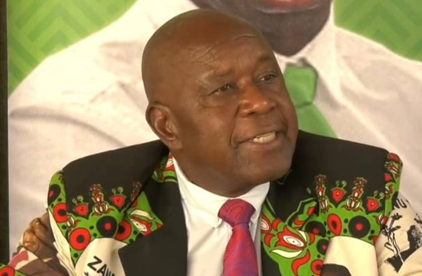 Home 149 ZANU PF spokesperson Christopher Mutsvangwa speaking at a weekly press conference on 14th October 2023 in Harare.