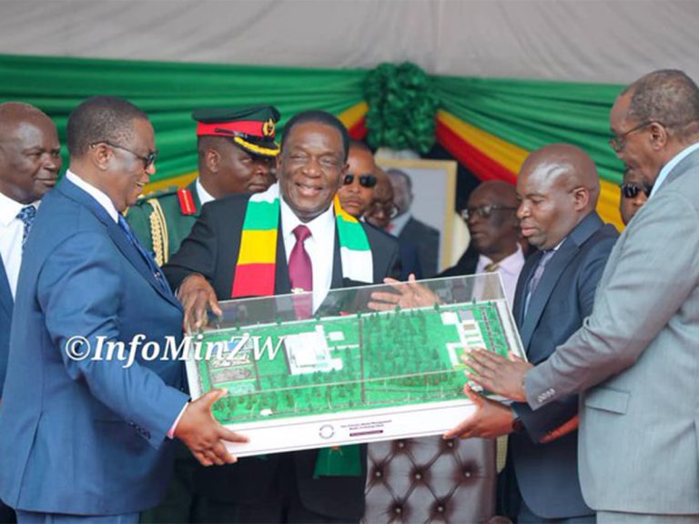 President Mnangagwa and Vice President Constantino Chiwenga at the groundbreaking ceremony of the Pomona Waste to Energy flagship project for Harare on 6th November 2023.