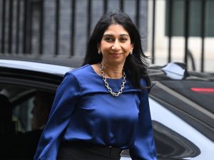 In this file photo Suella Braverman is seen leaving Downing Street recently.
