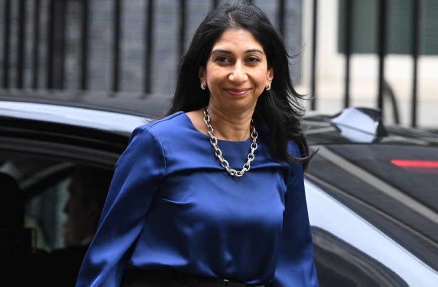 In this file photo Suella Braverman is seen leaving Downing Street recently.