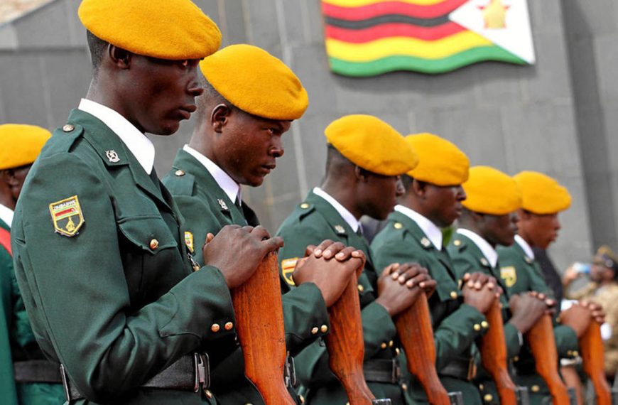 Zimbabwe national army cadres during a national event recently.