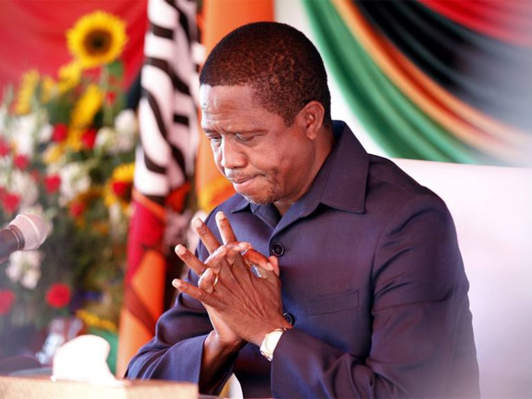 Zambian former President Edgar Lungu speaking at a high profile event in the copper rich nation recently.