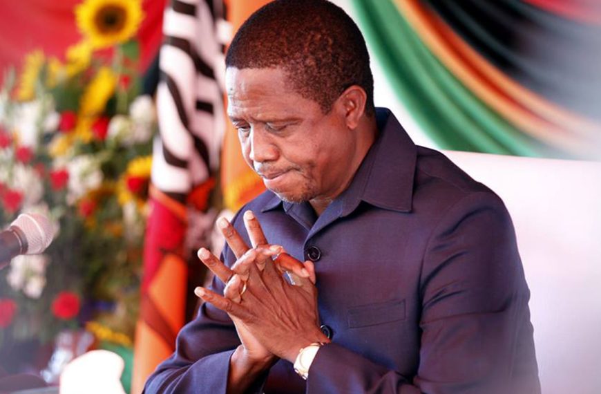 Zambian former President Edgar Lungu speaking at a high profile event in the copper rich nation recently.