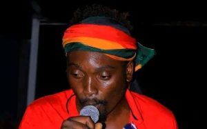 Home 8 Zimdancehall artist Silent Killer during a performance at a show recently.