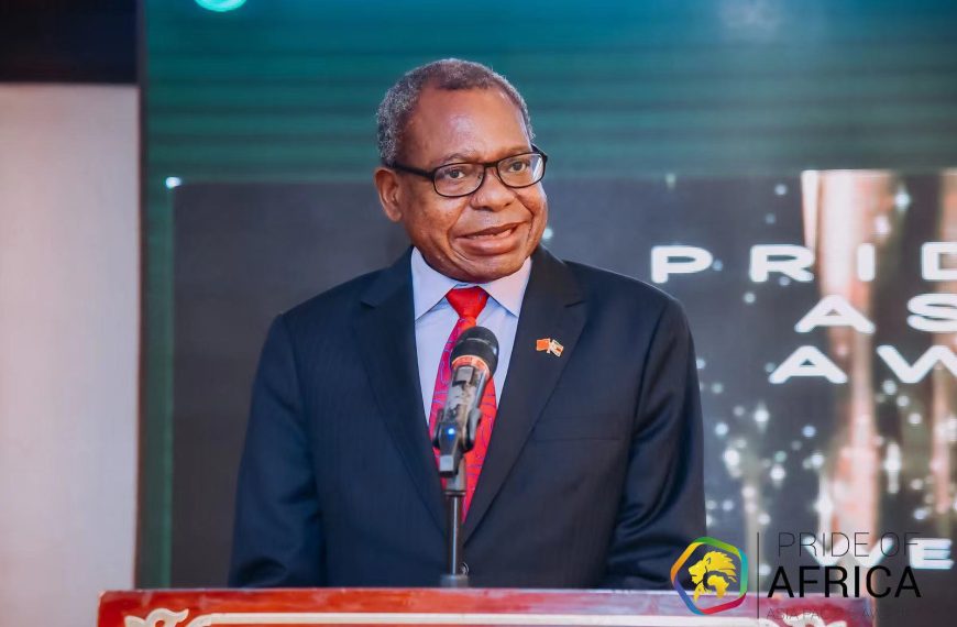 Zimbabwe Ambassador to China Dr. Martin Chedondo speaking at the Pride of Africa Asia Pacific Awards 2022 gala held at Soluxe Hotel Guangzhou on Friday 29th July 2022. [Picture by: Appreciate Africa Network (AAN)/ Pride of Africa Asia Pacific Awards]
