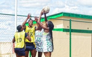Premier Netball League team Platinum Queens players training at their netball centre in Zvishavane, Zimbabwe.