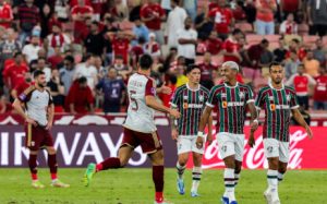 Home 7 Fluminense's Brazilian forward #09 John Kennedy smiles after scoring during the FIFA Club World Cup football semi-final football match between Brazil's Fluminense and Egypt's Al-Ahly at King Abdullah Sport City in Jeddah on 18 December 2023. Picture: Giuseppe CACACE / AFP