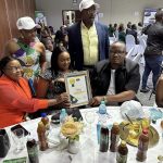 The management team of Fresh Kambucha Pvt Ltd, a local herbal beverages manufacturer, celebrates together after winning a corporate award on 6th December 2023.