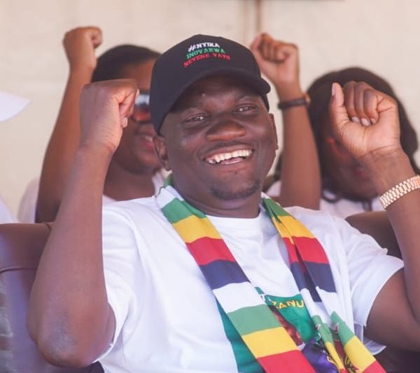 Home 2 Zanu PF apologist Scott Sakupwanya chants party slogan at a rally recently.