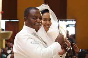 Home 8 Vice President Constantino Chiwenga and his new wife, Colonel Miniyothabo Chiwenga at their wedding on Saturday 23rd December 2023 in Borrowdale, Harare.