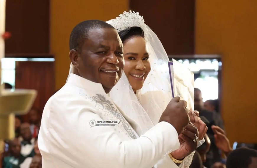 Vice President Constantino Chiwenga and his new wife, Colonel Miniyothabo Chiwenga at their wedding on Saturday 23rd December 2023 in Borrowdale, Harare.