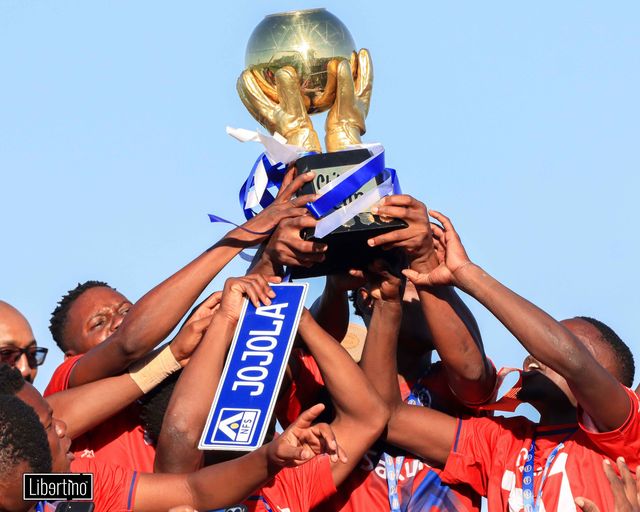 Dynamos players in high spirit after winning the Chibuku Super Cup final against Ngezi Platinum Stars at the Baobab Stadium on Sunday 3rd December 2023.