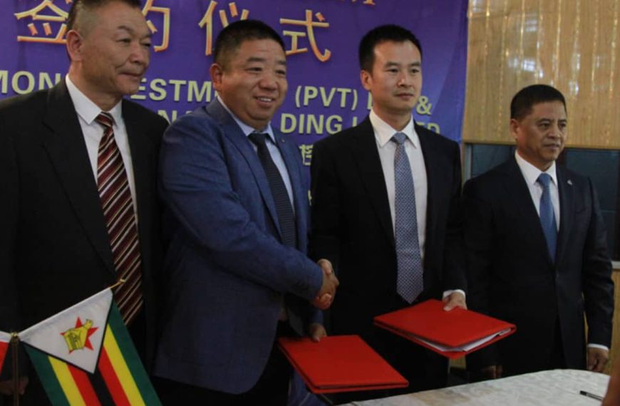 Officials of Chinese firms West International Holding Limited and Labenmon Investors (Pvt) Limited at the signing ceremony.
