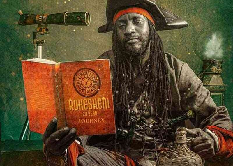 An album cover of Ghettocracy Score: Reading Through the Pages of Rokesheni by dancehall artist Winky D set for release on 31st December 2023.